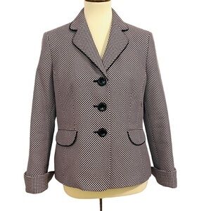 Evan Picone Black Label Pink & Black 3 Button Blazer Jacket Womens Sz M